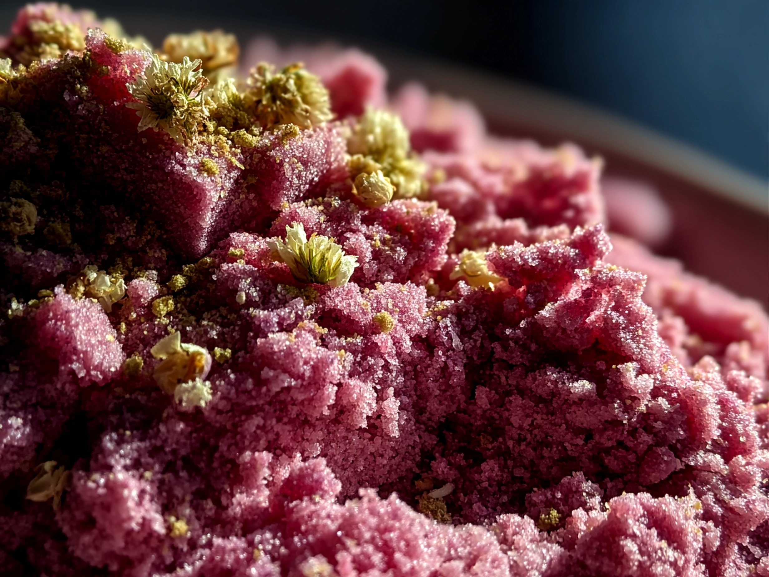 Close up of finished beautiful Dirt Cake dessert with gummy worms topping on plate