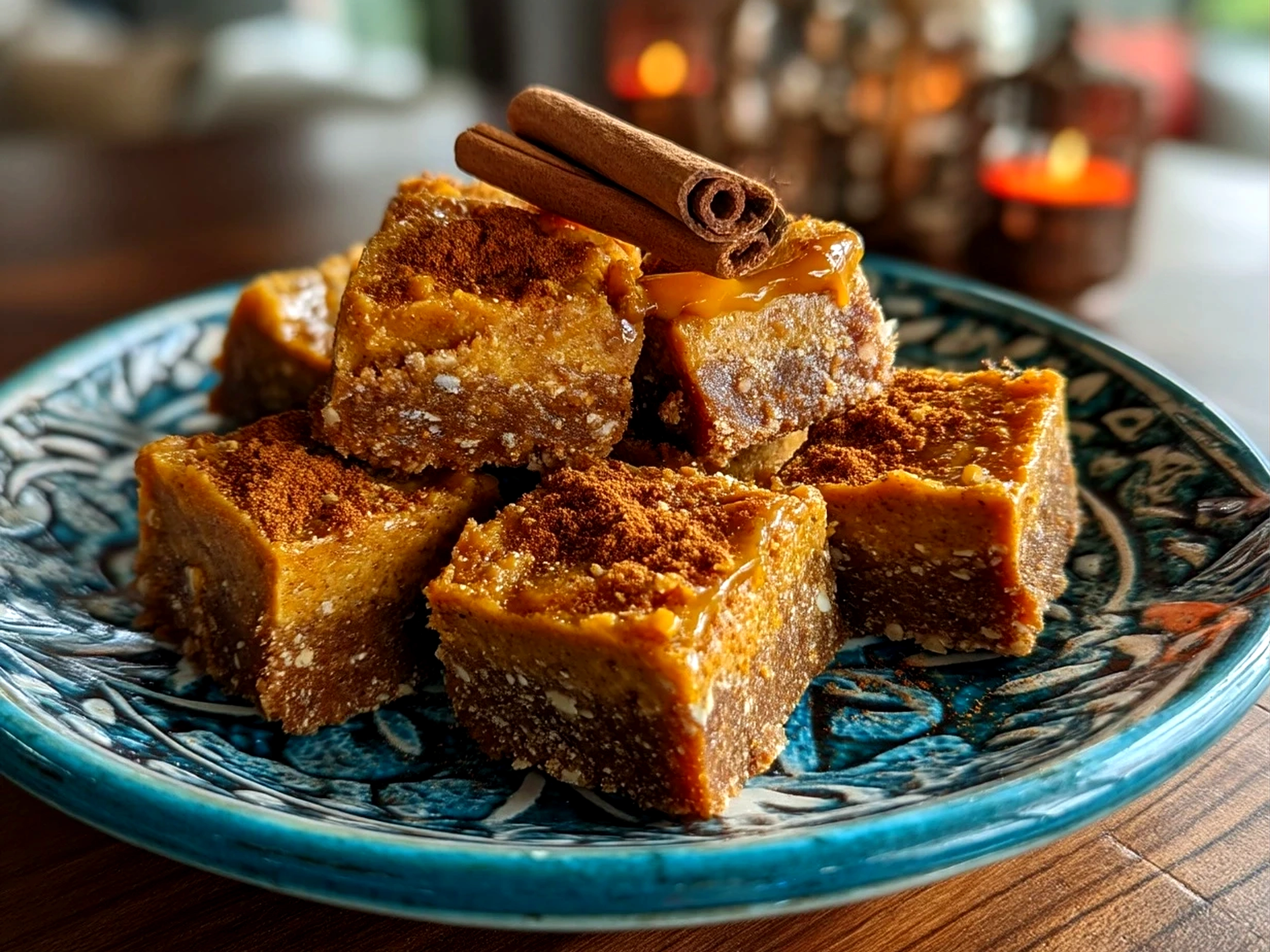 Close up of finished delicious gingerbread protein snacks served fresh