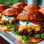 Food blogger, iPhone 15 Pro. Close-up slight angle of delicious loaded Big Mac sliders on white plate. Mouthwatering --ar 4:3 --style raw --s 260