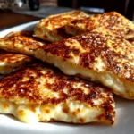 Freshly prepared cheese quesadilla on white plate with warm appetizing finish