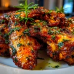 Freshly prepared crispy chicken wings