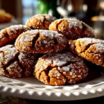 Freshly Prepared Molasses Crinkle Cookies on White Plate