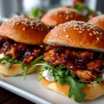 Home cook, iPhone 15 Pro. Close-up slight angle of delicious BBQ Chicken Sliders on white plate. Mouthwatering --ar 4:3 --style raw --s 250