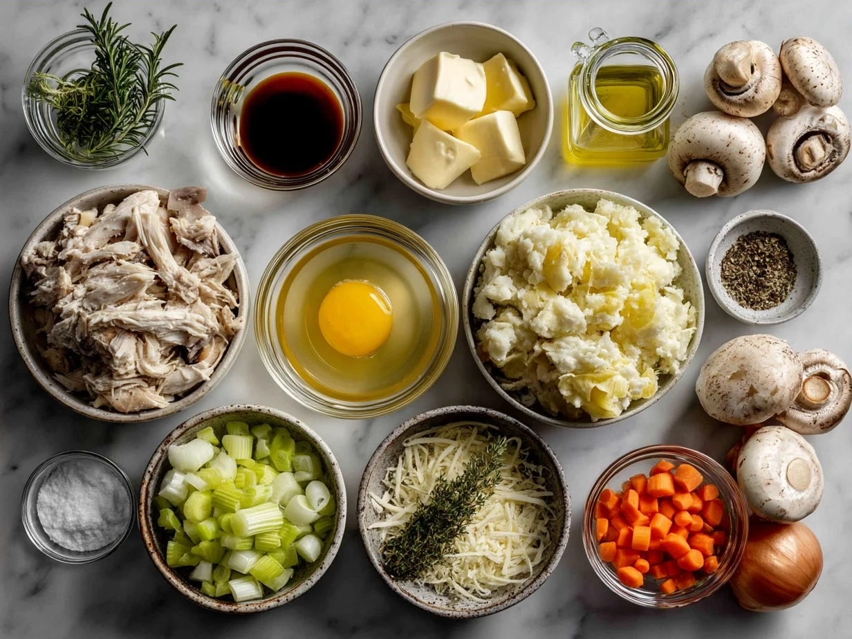 Ingredients for Slow Cooker Chicken Pot Pie laid out