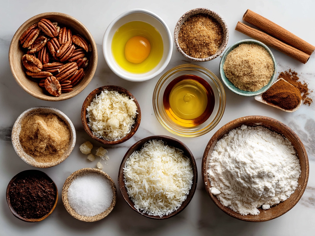 Ingredients for Molasses Crinkle Cookies laid out on a table