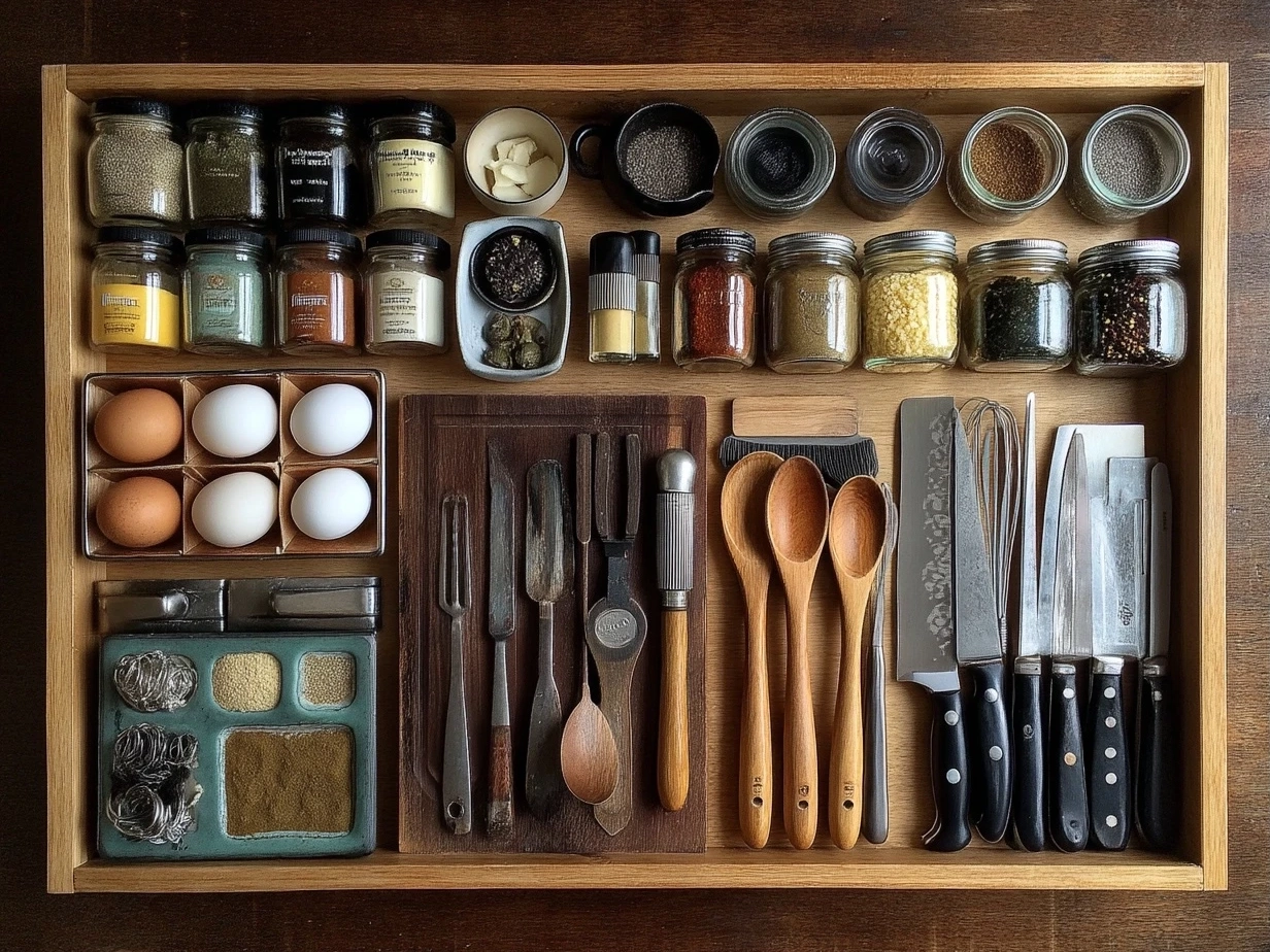 Ingredients laid out for Slow Cooker Italian Beef Sandwiches on marble surface