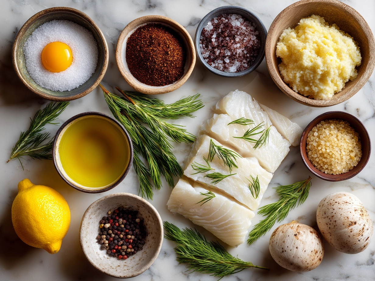 Ingredients for Baked Honey Marinade Cod: cod fillets, honey, soy sauce, garlic, ginger, rice vinegar, olive oil