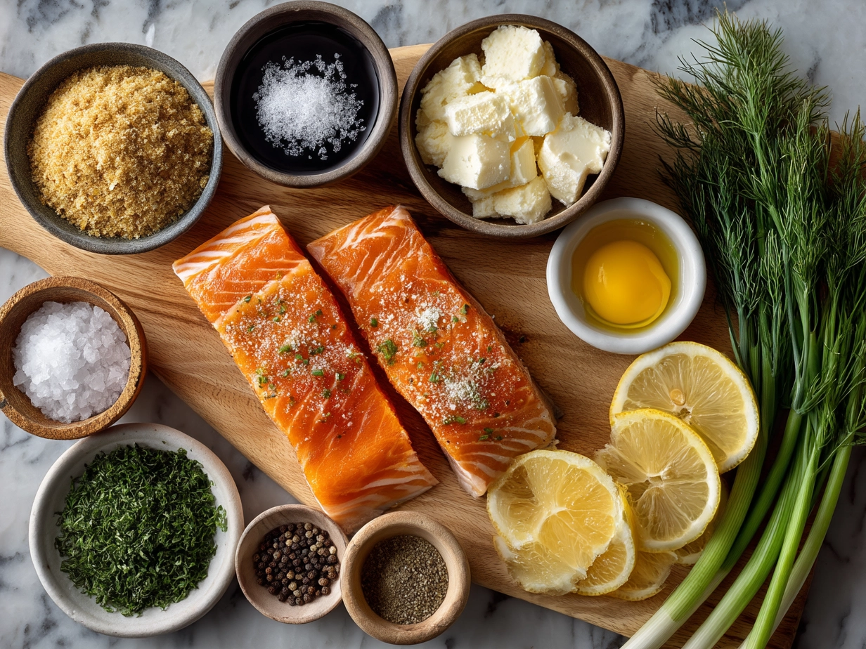 Ingredients for Bang Bang Salmon laid out on a table