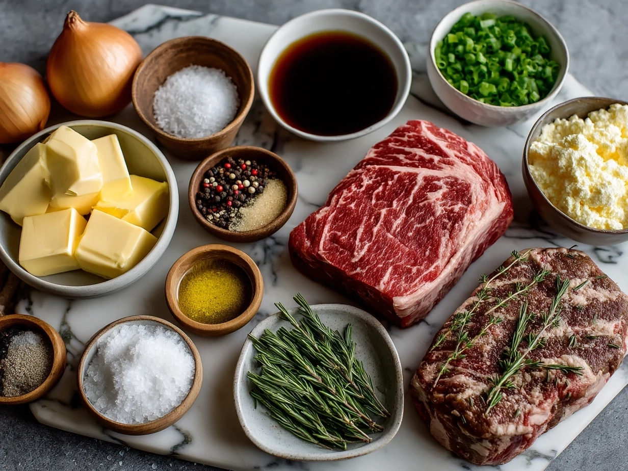 Ingredients for Classic Meatloaf including ground beef, ground pork, breadcrumbs, onion, garlic, eggs, milk, ketchup, Worcestershire sauce, and spices