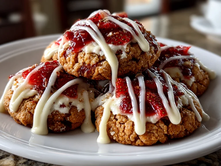 Freshly baked strawberry cheesecake cookies