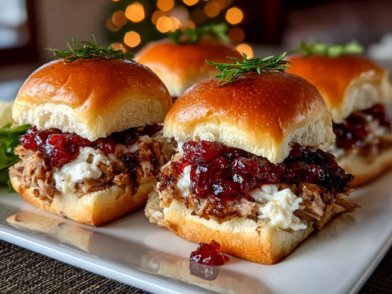 Home cook, taken with iPhone 14. Close-up slight angle of delicious Cranberry Turkey Sliders on white plate. Fresh vibrant --ar 4:3 --style raw --s 245