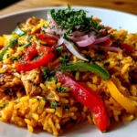 homemade colorful Chicken Fajita Rice