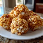Homemade Peanut Butter Balls with Rice Krispies Close-up